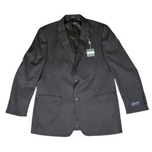 NWT Joseph & Feiss Pinstripe Wool Sport Coat Blazer Suit Jacket Men's 43L Black
